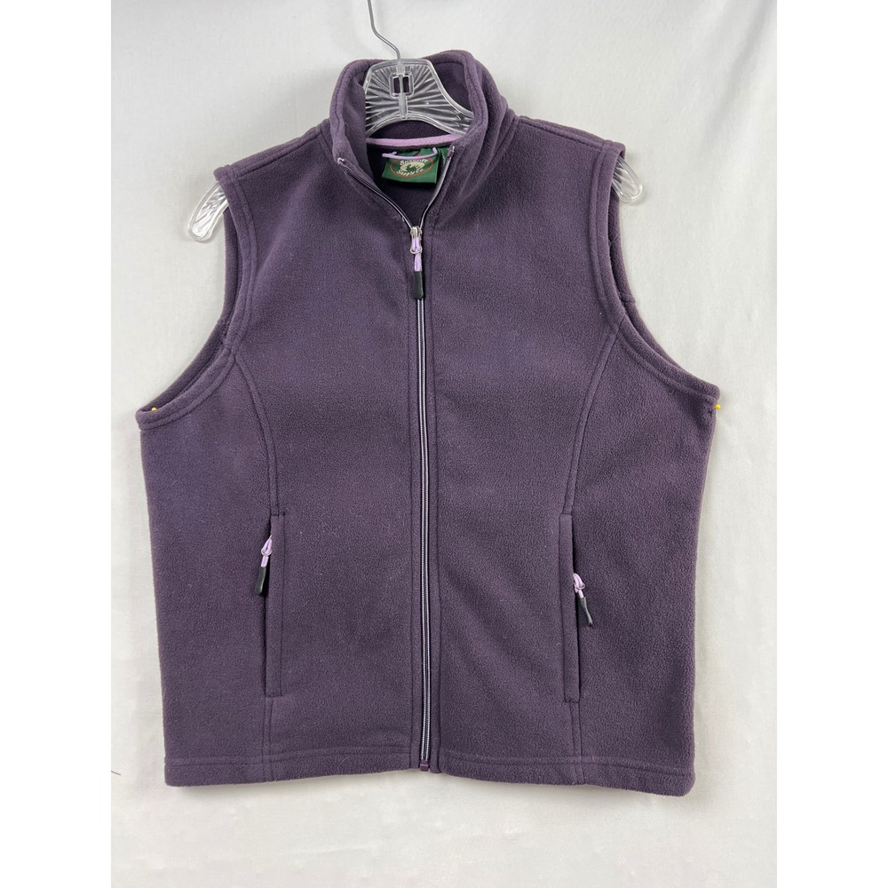 Stillwater Supply Co Fleece Vest Womens S Purple Gorpcore Full Zip Mock Neck